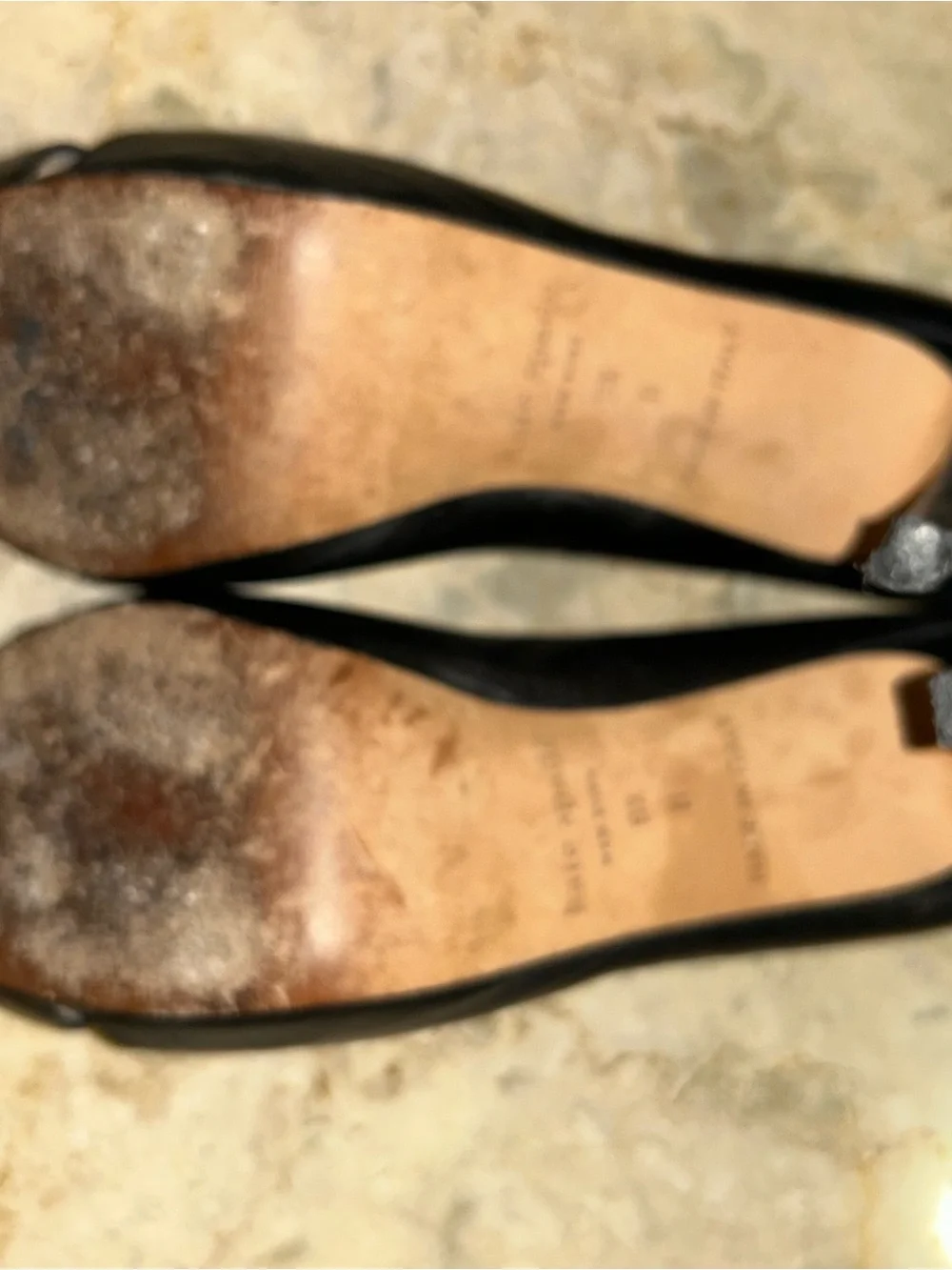 kate spade Black Leather Crisscross Peep-Toe Heels 91/2
